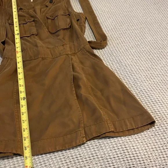 Free People Sleeveless Desert Delight Olive Utility Cargo Wrap V Neck Mini Dress - Picture 9 of 9